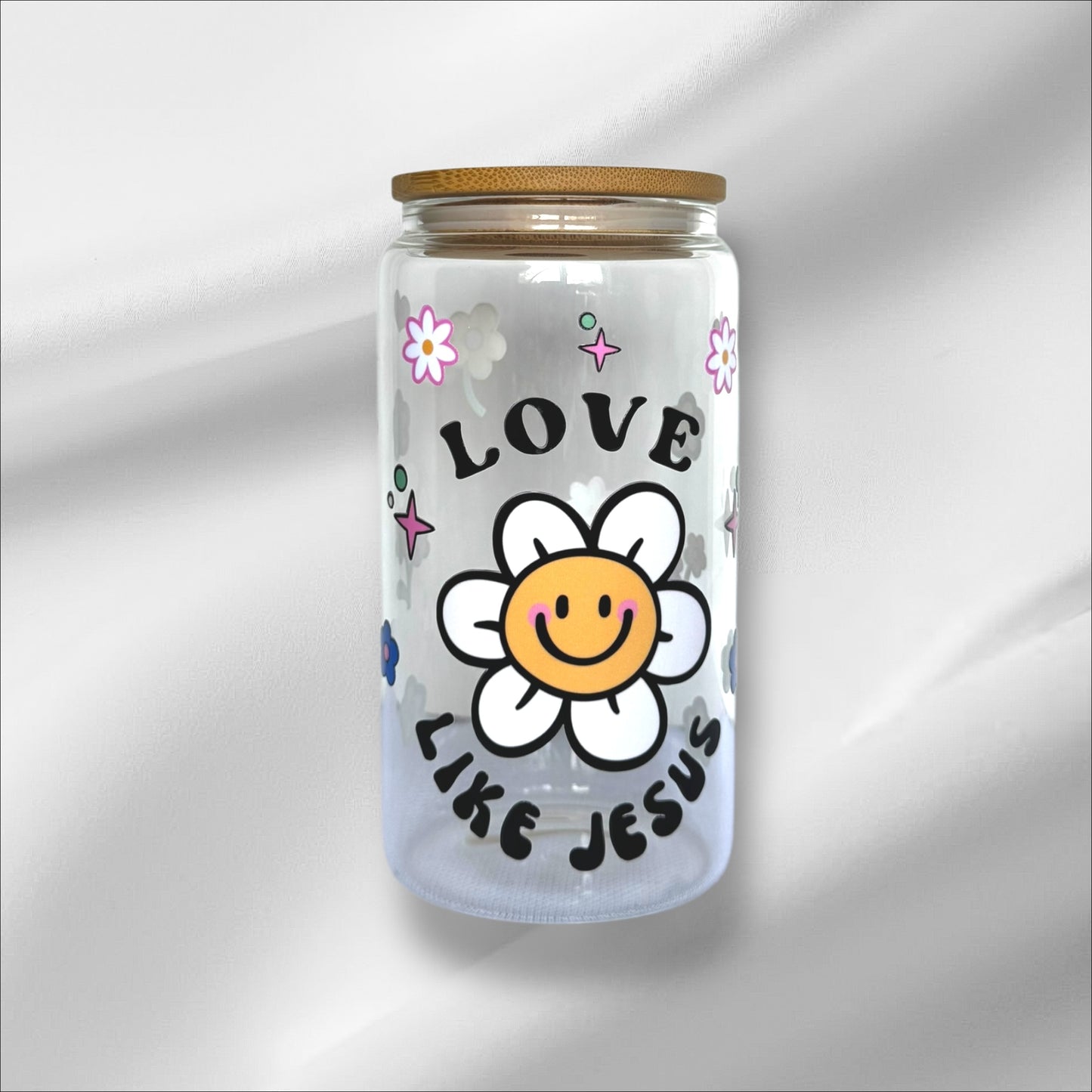 LOVE LIKE JESUS - GLASS TUMBLER