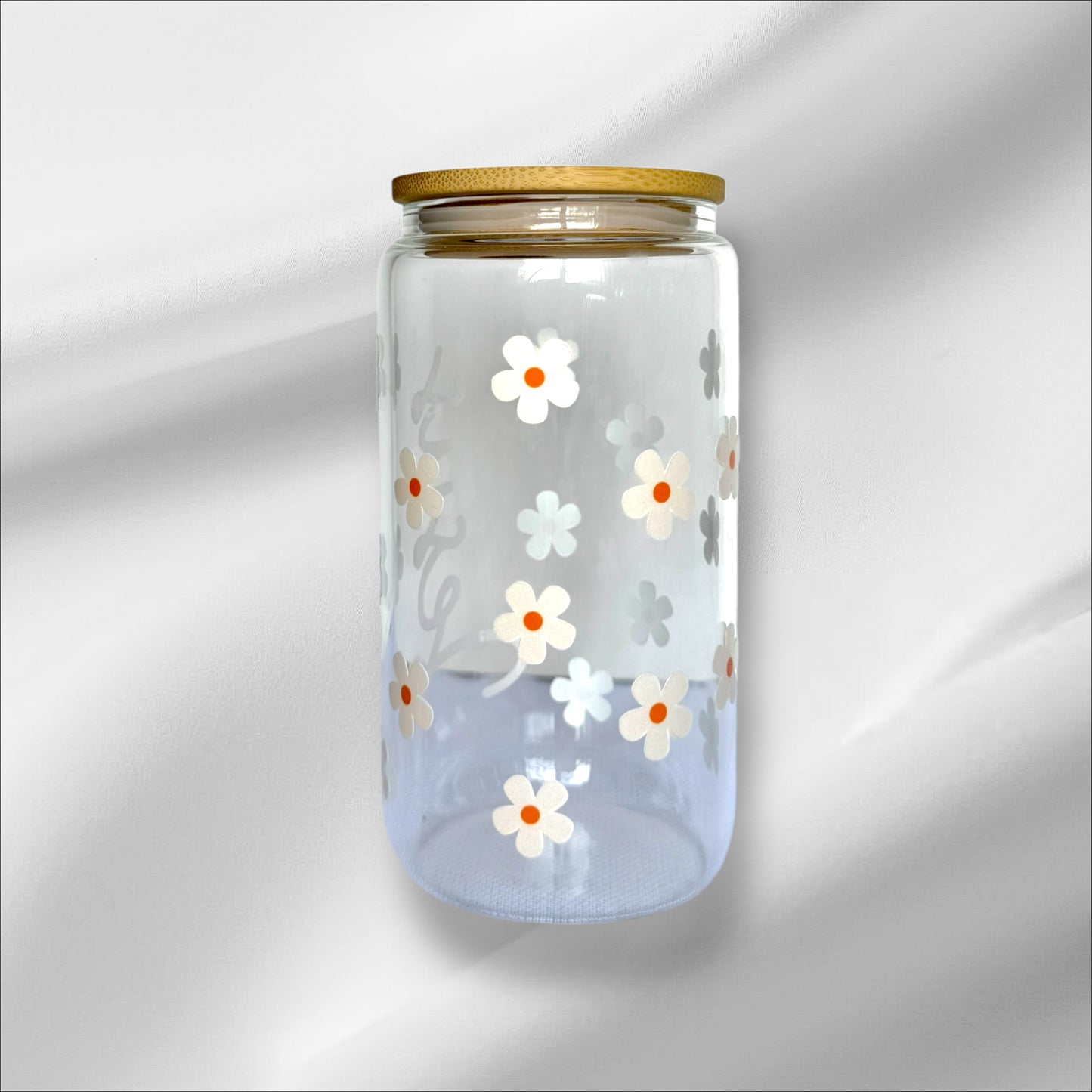 JESUS DAISY FLOWER - GLASS TUMBLER