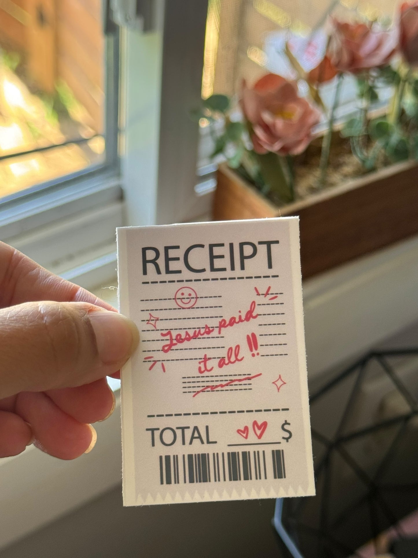 JESUS PAID IT ALL RECEIPT