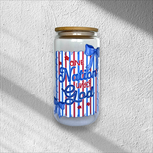RED WHITE AND BLUE - GLASS TUMBLER