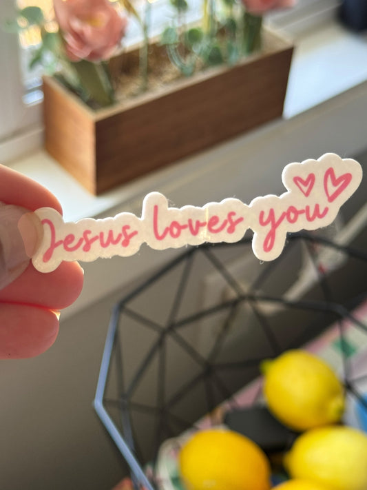 CURSIVE JESUS LOVES YOU