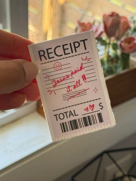 JESUS PAID IT ALL RECEIPT