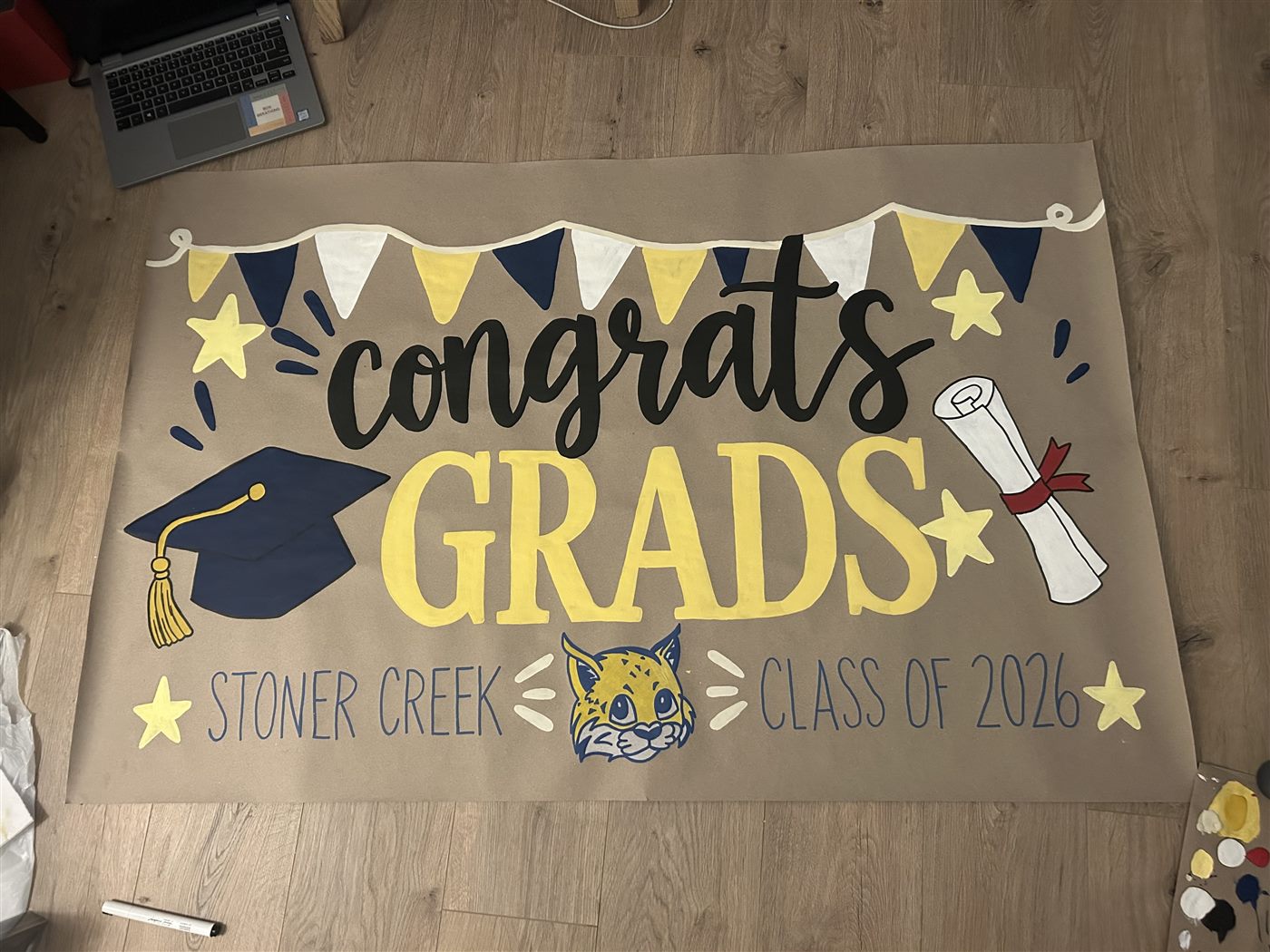 Custom hand-painted event banner